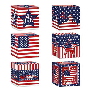 DAMAI - Juego de 6 Cajas Decorativas Patrióticas para Regalos, Galletas, Chocolates, Caja de Regalo Patriótica para Decoración del Día de la Independencia del 4 de Julio - Product Image 2