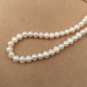 15 אינץ/16 אינץ/18 אינץ טבע ליד עגול מים מתוקים פרל קולר שרשרת, נחמד אבזם-רודיום ציפוי, 5 mm פרל - Product Image 4