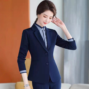 Women's Formal Suit Set Spring Autumn Slim Fit Korean Style Business Work Clothes Anti-Wrinkle Polyester Fiber Full Sleeve - Product Image 4