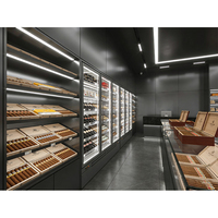 Fournisseur d'usine, vitrine à cigares à double porte avec éclairage LED, humidor commercial, vitrine à cigares, vitrine à cigares personnalisée