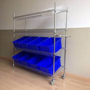 Estantería de alambre de almacenamiento de acero cromado ajustable de <span class=keywords><strong>5</strong></span> capas/4 niveles NSF de alta resistencia para garaje y uso doméstico - Product Image 4