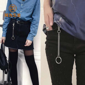 [] Metal <b>Chain</b> Keychain Zinc Alloy Silver Pink Auto Lock Buckle <b>Waist</b> Pants <b>Chain</b> - Product Image 2