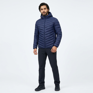 <b>Mens</b> Winter OEM Custom Front Logo Packable Lightweight Sport Puffer Canvas Stand Collar Padded Insulated <b>Jacket</b> - Product Image 1