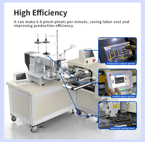 Computerized Auto <b>control</b> industrial sewing fabric Electric curtain pleating sewing machine - Product Image 3