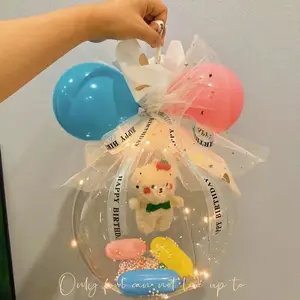 Globo de globo transparente de cuello ancho, globo transparente de burbuja para Celebración de bebé, recuerdo de Año Nuevo, regalo de boda, decoración de compromiso