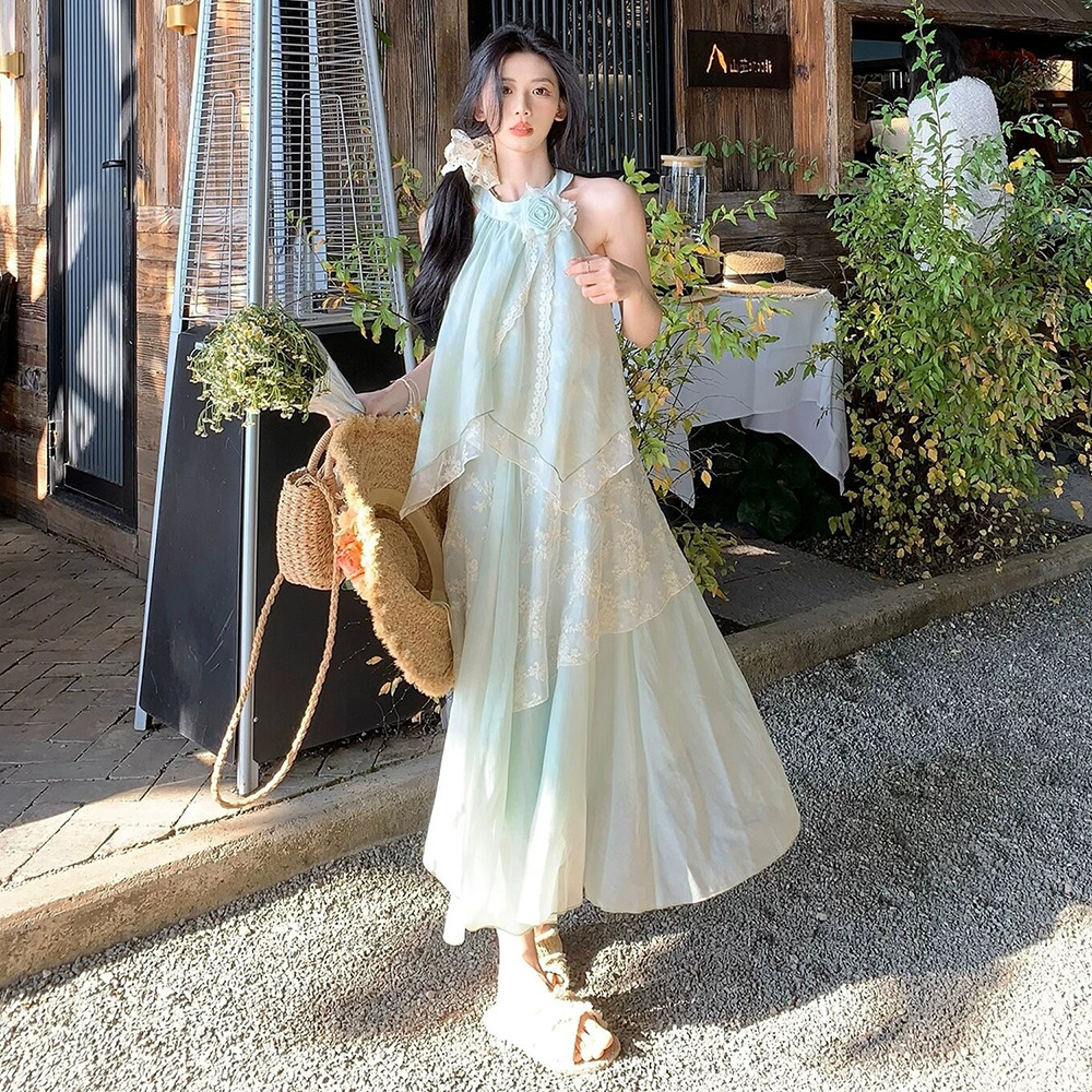 light green summer dress Light green deco printed chiffon 1920s dress with drape and bow –  LaVieDelight
