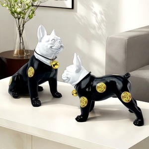 Adorno de Bulldog con Dólares Personalizado y Simple, Escultura Artística de Resina Epoxi, Artesanía para Decoración del Hogar - Product Image 3