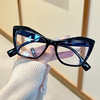 Lunettes de vue anti-lumière bleue unisexe de haute qualité, design rétro œil de chat, verres transparents, monture intégrale en PC, adaptées à toutes les formes de visage