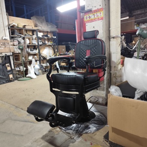 Fauteuil de barbier inclinable moderne en cuir PVC de luxe, style vintage, pour salon de coiffure, mobilier de salon, spa - Product Image 3