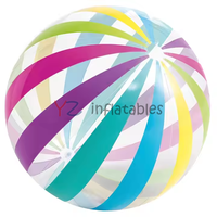Ballon de plage gonflable en PVC transparent à rayures, 11 pouces, avec logo personnalisé, pour jeux aquatiques, piscine et fêtes sur la plage