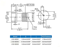 Adaptateurs RF Femelle 2,92 mm 2.92-KED02 Connecteur 50 Ohms Montage sur Carte Filetage Externe DC 40 GHz Carte de Circuit RF de Précision
