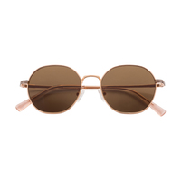 Chine Fabricant personnalisé en gros 2025 métal nouveau Design ovale lunettes de soleil en titane pour hommes et femmes