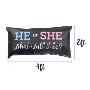 Venta de rebajas Bolso negro de gran tamaño con azul o rosa Él o ella Género Reveal Globo Drop Bag Género Reveal <span class=keywords><strong>Party</strong></span> Ideas Supplies - Product Image 2