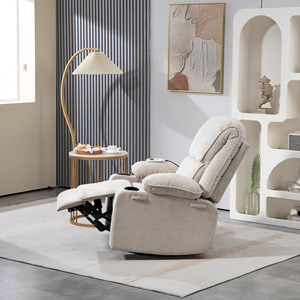Sillón <span class=keywords><strong>reclinable</strong></span> eléctrico de tipo económico con material de tela de diseño moderno con portavasos para muebles de sala de estar - Product Image 4