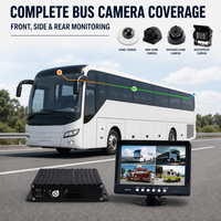 Système de surveillance de véhicule 4G GPS WiFi DVR mobile 4CH 8CH avec moniteur IPS 7 pouces 1080P 720P et carte SD AHD pour bus, camions et flottes