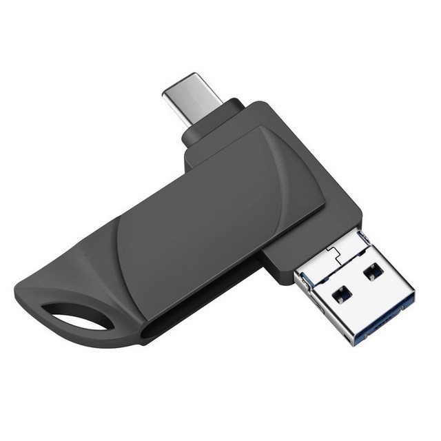 Rotatable Smart Type-C OTG USB Flash Drive 4-in-1 3.0 with Custom Logo Metal New 64GB 128GB