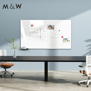 Parete Divisoria per Ufficio Mobile con Lavagna Magnetica <span class=keywords><strong>in</strong></span> Vetro Colorato Cancellabile Arredo Mobile Spostabile - Product Image 5