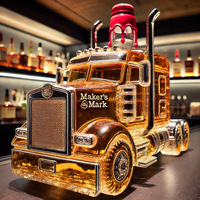 Nouvelle Arrivée - Flacon à whisky moderne et minimaliste en verre, style semi-camion, 301-400ml