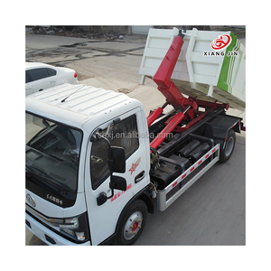 Euro 4 Used Dongfeng Tianjin 14CBM Roll Dumpster Hook Lift <strong>Garbage</strong> <strong>Trucks</strong> Diesel for Sanitation Construction Compactor Recycling - Product Image 1