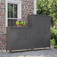 Armoire de rangement extérieure moderne en acier à 2 portes avec serrure à clé, armoire à outils