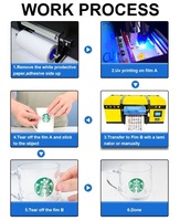 A3 A4 Feuille UV DTF AB PET Autocollant Film d'impression par transfert de chaleur à haute température pour textiles pour imprimante UV