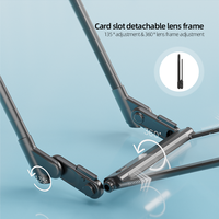 Lampe de lecture à collier avec loupe HD 3X, mains libres, rechargeable, portable, à intensité variable, flexible, pour chambre à coucher, OEM
