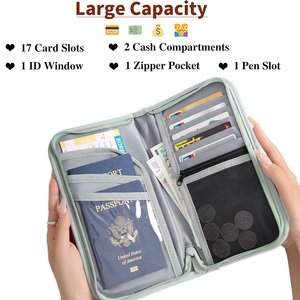 Ireland Bộ Quà Tặng RFID Oxford da thẻ điện thoại Du Lịch tổ chức dokumente tài liệu hộ chiếu chủ Bìa Ví Dây Kéo Túi - Product Image 3