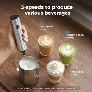 Espumador de Café Duradero, Batidor de Huevos de Acero Inoxidable, Herramientas de Cocina, Batidor de Huevos Recargable USB, Espumador de Leche - Product Image 2