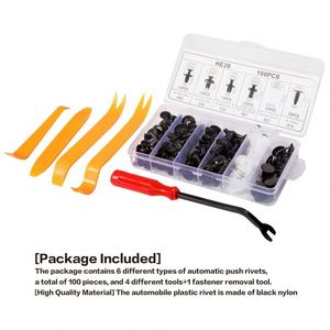 Universal <b>Car</b> Retainer <b>Clips</b> Plastic Fender <b>Clips</b> Set Pin Rivet With Panel Removal Tool - Product Image 3