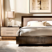Juego de Cama de Lujo Moderno Estilo Saudí, Muebles de Dormitorio de Madera Maciza, con Almacenamiento, Tamaño King y Queen, Panel Tapizado, Qatar, Dubái