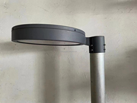Lampe de jardin LED circulaire intelligente avec minuterie, photocellule, détecteur de mouvement, AC 30W 90W, blanc froid, dimmable, garantie 5 ans, étanche IP65