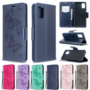 Butterfly Embossed Wallet Leather Case For Samsung Galaxy S20 FE S20 Plus Ultra A15 A51 A71 A01 A11 A21 A41 A31 M32 Flip Cover