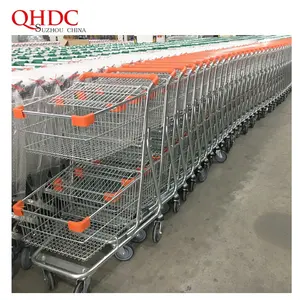 Shopping Trolley Metal Shopping Trolley Supermarket Metal 2 Basket Cart 2 Tier Picking Trolley