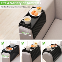 Plateau de canapé de haute qualité OEM/ODM, porte-gobelet de canapé, plateau de canapé en bois durable en bambou, porte-gobelet de canapé, plateau de canapé