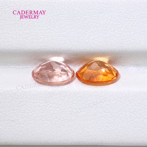 Saphirs synthétiques Morgan rose-orange, pierres précieuses en vrac, petites inclusions, avec certificat AGL pour la fabrication de bijoux - Product Image 3