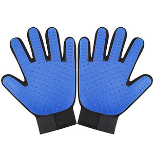 Gants de toilettage pour animaux de compagnie Wen Feng en silicone bleus pour l'élimination des poils de chat et l'entretien du pelage - Product Image 5