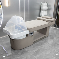 Lit de massage thaïlandais multifonctionnel pour spa capillaire avec cascade et chauffe-eau intégré pour shampoing et massage des cheveux