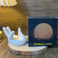 Lampe lunaire en PVC, petite veilleuse moderne et minimaliste, lumière blanc chaud, batterie intégrée, commande par bouton, intensité réglable, décoration d'intérieur, cadeau