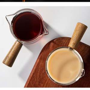 Taza de Café de Vidrio Aislante de Diseño Clásico con Doble Boquilla y Asa Recta para Café, Leche y Espresso, con Medidas - Product Image 3