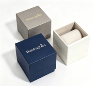 Boîte d'emballage en carton personnalisée pour montres noires, avec boîte cadeau rigide carrée luxueuse et élégante incluant un couvercle