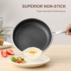 Chảo rán tổ ong bằng thép không gỉ 304/316 ba lớp, có nắp, chống dính, dùng được cho bếp từ, chảo nướng thịt bằng thép không gỉ - Product Image 4