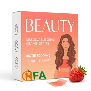 Tiras de Suplemento de Biotina Beauty From Within 5000mcg para el Crecimiento del Cabello y Cuidado de la Piel, 30 Unidades, Formato Gomoso Natural - Product Image 1