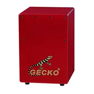 GECKOCS70チャイルドカジョンボックスドラム音楽教育用のカラフルなキッズレッドバーチウッドミニカホンドラム