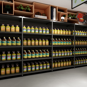 Supermarket <strong>shelf</strong> Heavy-Duty <strong>Wood</strong> <strong>Steel</strong> Acrylic Metallic Material for Grain Oil Store <strong>Shelf</strong>