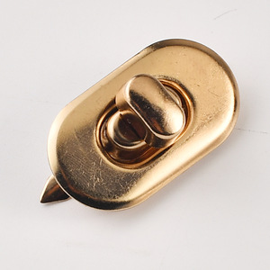 Cierre de Hebilla Ovalado con Bloqueo Giratorio, Chapado en Oro Rosa, Acero Laminado en Frío, para Bolsos y Cajones - Product Image 2