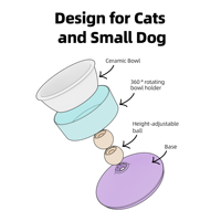 Bol réglable pour animaux de compagnie Mangeoires de qualité supérieure pour le confort et la commodité Bol pour chat surélevé personnalisé