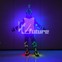 Costume de robot lumineux à LED RVB coloré pour spectacle sur scène, discothèque, défilé et performance de carnaval