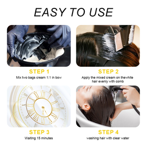 Tinte Permanente para el Cabello Negro Oscuro Extract Jet de Apple, Crema de Coloración Capilar de 500 ml * 2, Fórmula Suave <span class=keywords><strong>Sin</strong></span> Amoníaco, 100% para Cabello Gris - Product Image 6