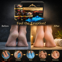Kit de pédicure jetable de luxe édition or 5-en-1, ensemble de trempage des pieds Volcano Spa, parfum de lave chaude biologique, pour salon de manucure professionnel