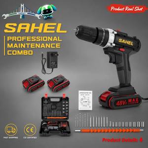 Kit de perceuse sans fil 21V noir, compatible avec la batterie <span class=keywords><strong>Makita</strong></span>, perceuse à percussion avec 2 batteries, chargeur, embouts, douilles, tige flexible - Product Image 1